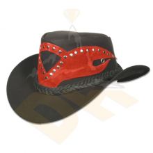 Black Nubic Leather Hat